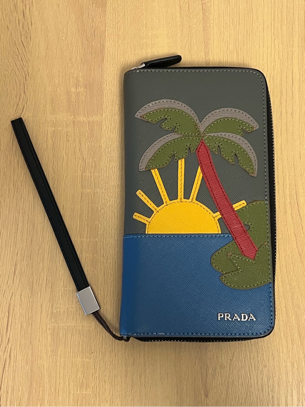 Tropical Zip Around Wallet Palm Tree Wristlet